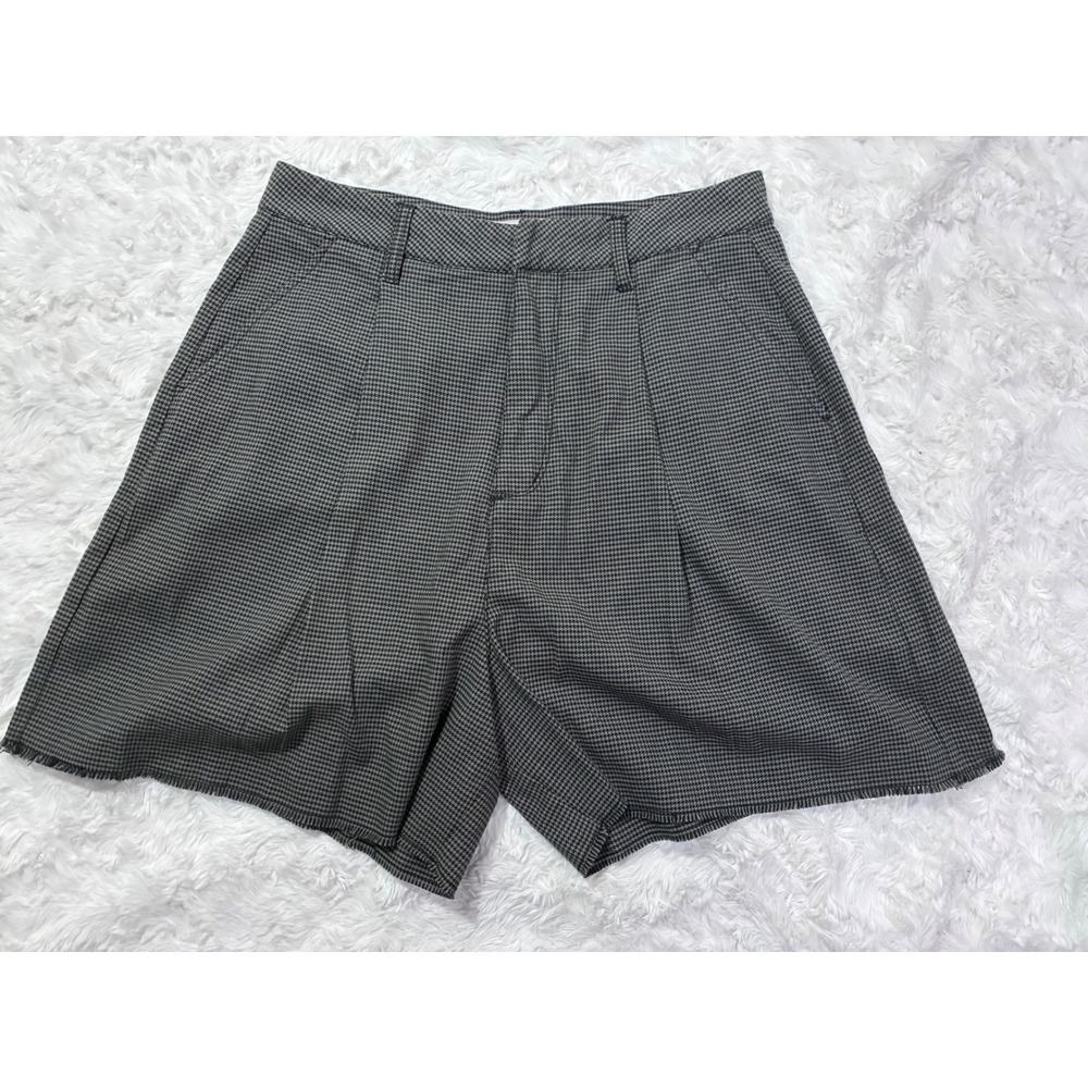 Brixton High Waist Houndstooth Shorts in Black and White